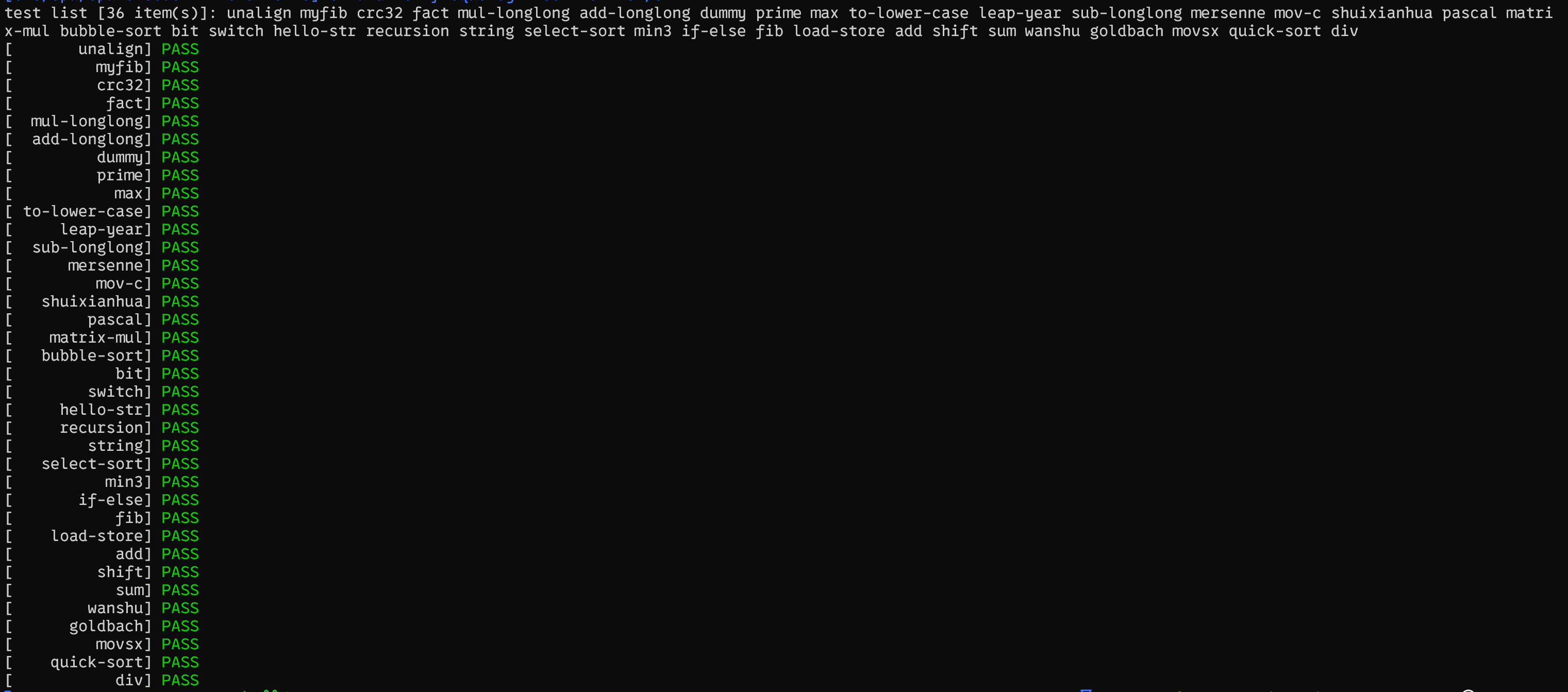 Passing Program tests